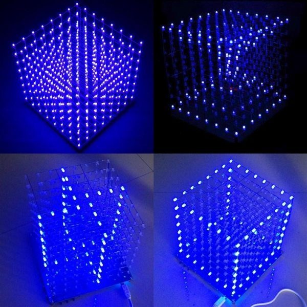 Светодиодная лампа куб 8x8x8 комплект DIY 3D