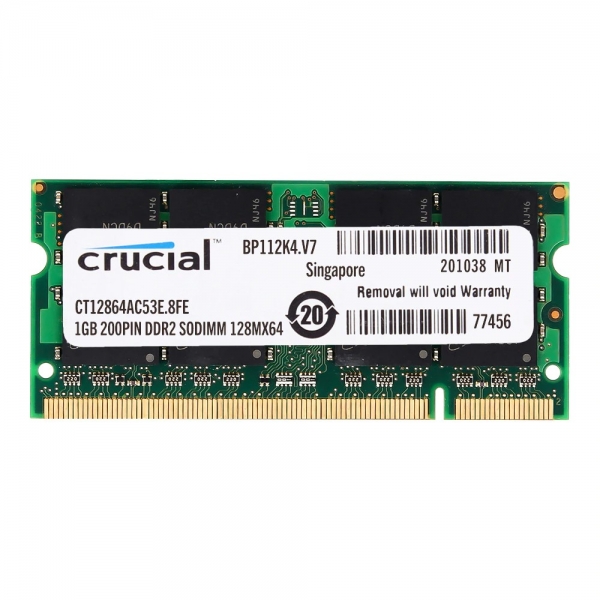 Оперативная память Crucial 1 ГБ, 2 ГБ DDR2 SoDIMM PC2 4200 533 МГц