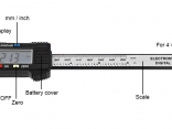  Штангенциркуль-6 дюймов/150 мм ЖК-дисплей цифровой,4 способа измерения:внутренний диаметр,внешний диаметр,глубина,шаг