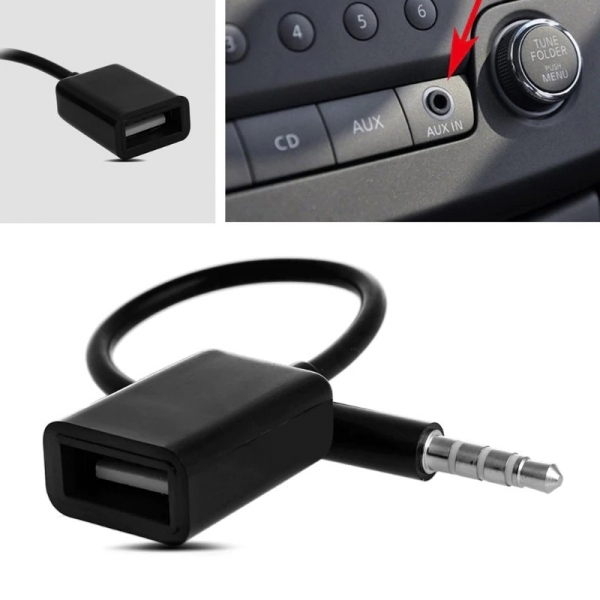 Кабель-переходник AUX/USB 2,0 преобразователь для автомобиля MP3