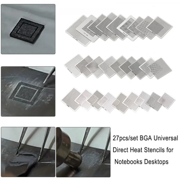 Универсальные BGA трафареты для реболлинга микросхем 27 шт./компл.