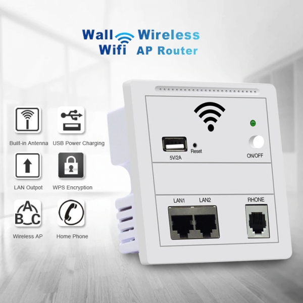 Wi-Fi маршрутизатор 300 Мбит/с встраиваемый в стену